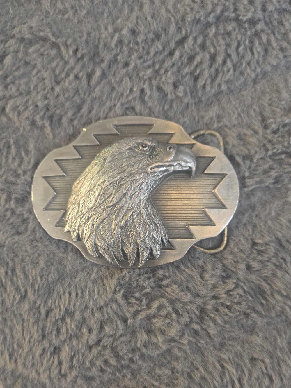 Silver Eagle Head Western Belt Buckle - Men'saccessory